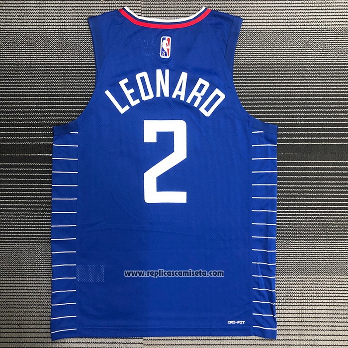 Camiseta Los Angeles Clippers Kawhi Leonard #2 Icon 2020-21 Autentico Azul